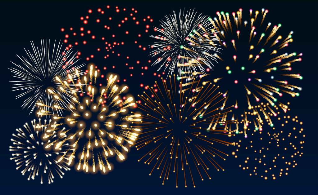 Vibrant patriotic fireworks